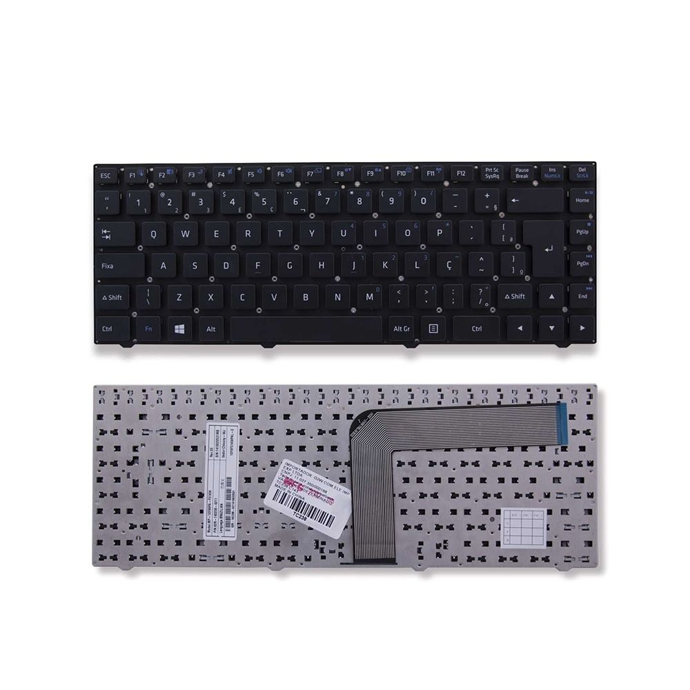 Teclado para Notebook CCE Win BPSE, ABNT2 Preto, possui teclas confortáveis e 12 meses de garantia.