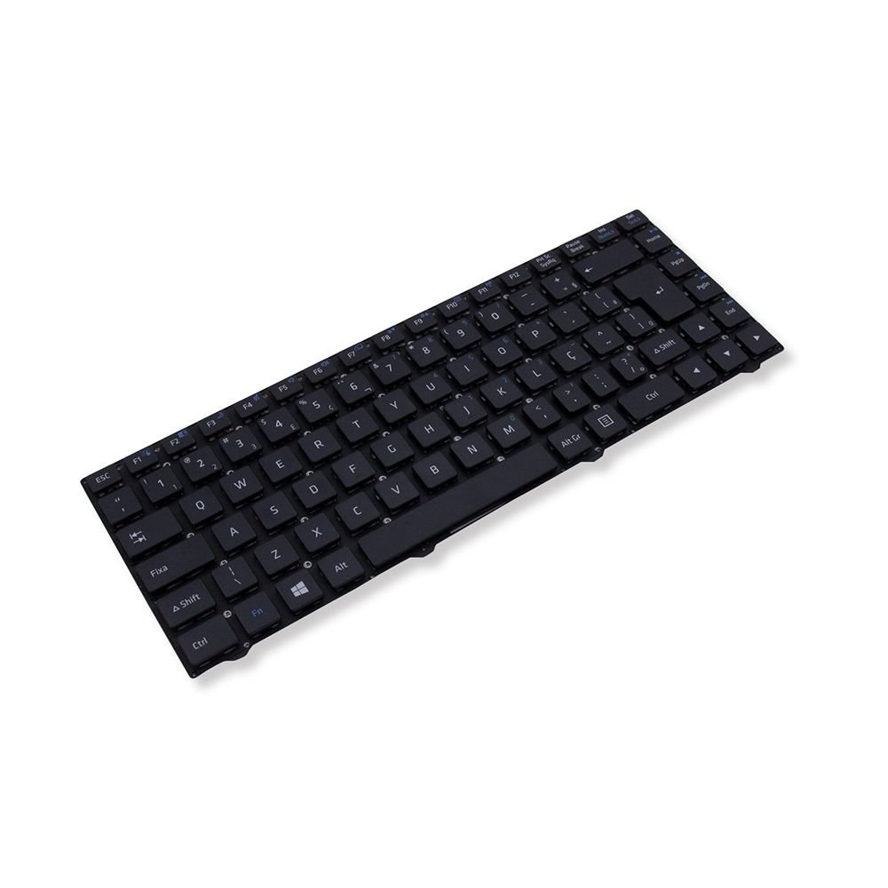 Teclado para Notebook Cce Win D23L, ABNT2 Preto, possui teclas confortáveis e 12 meses de garantia.