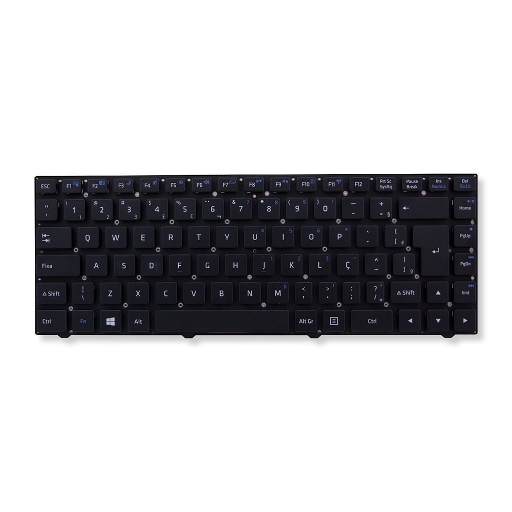 Teclado para Notebook Cce Win D23L, ABNT2 Preto, possui teclas confortáveis e 12 meses de garantia.