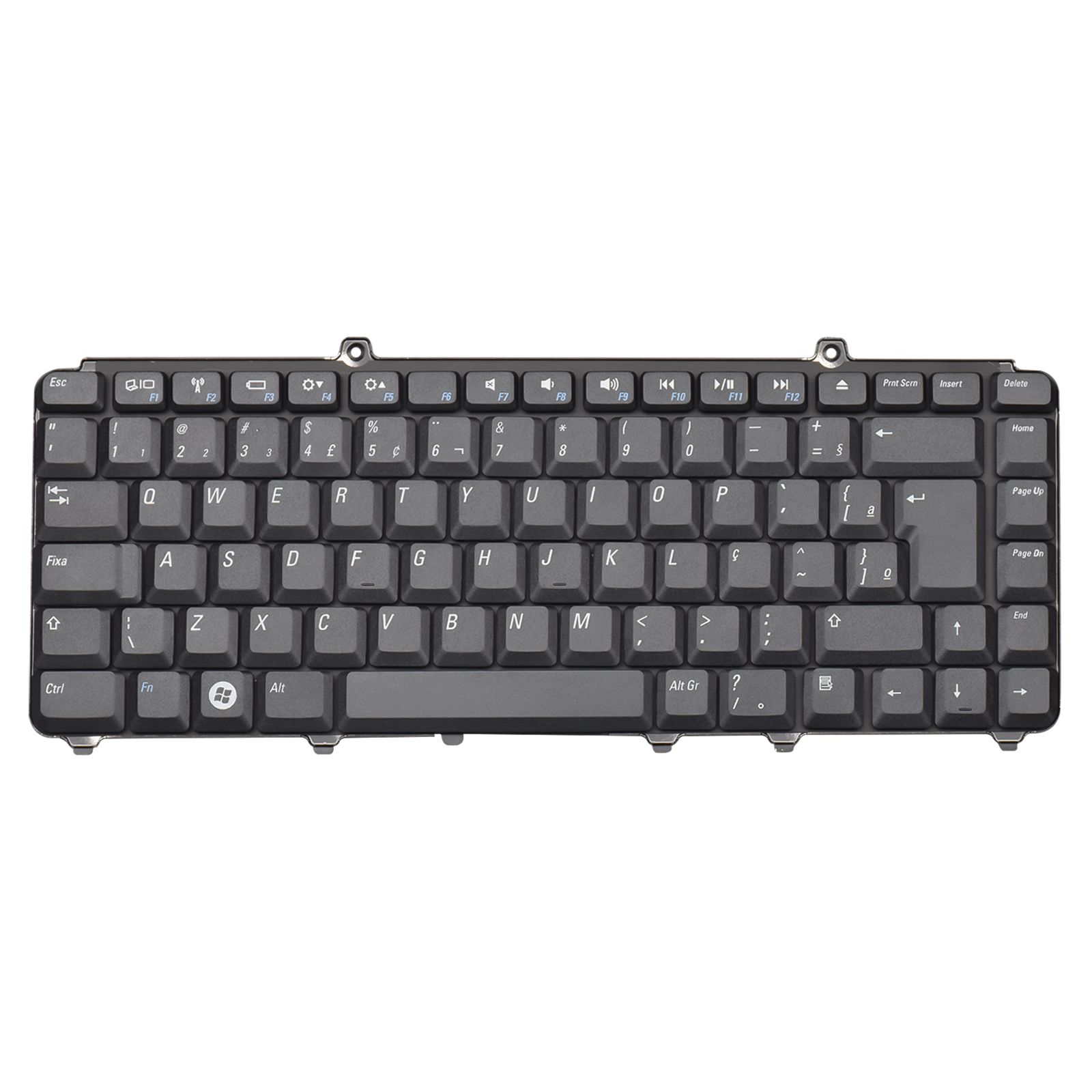 Teclado para Notebook Dell Part Number com padrão ABNT2 - F2 WI-FI Preto possui teclas confortáveis com Ç e 12 meses de garantia
