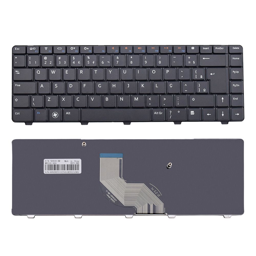 Teclado para Notebook Dell Part Number V100830AR1, ABNT2 Preto, possui teclas confortáveis e 12 meses de garantia.
