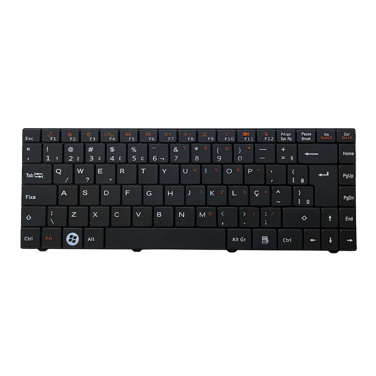 Teclado para Notebook Positivo Aureum 3500, ABNT2 Preto, possui teclas confortáveis e 12 meses de garantia.