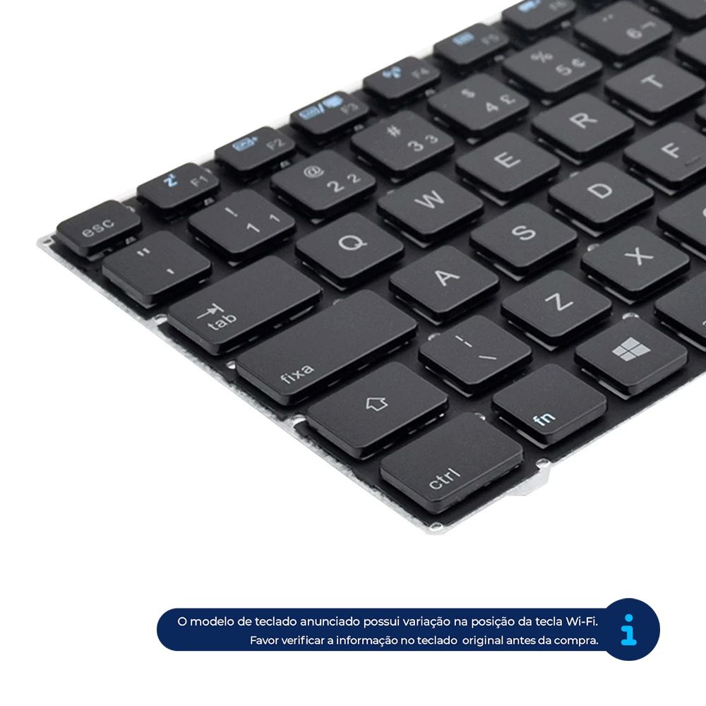 Teclado para Notebook Philco Part Number MP-11J78PA-F51, ABNT2 Preto, possui teclas confortáveis e 12 meses de garantia.