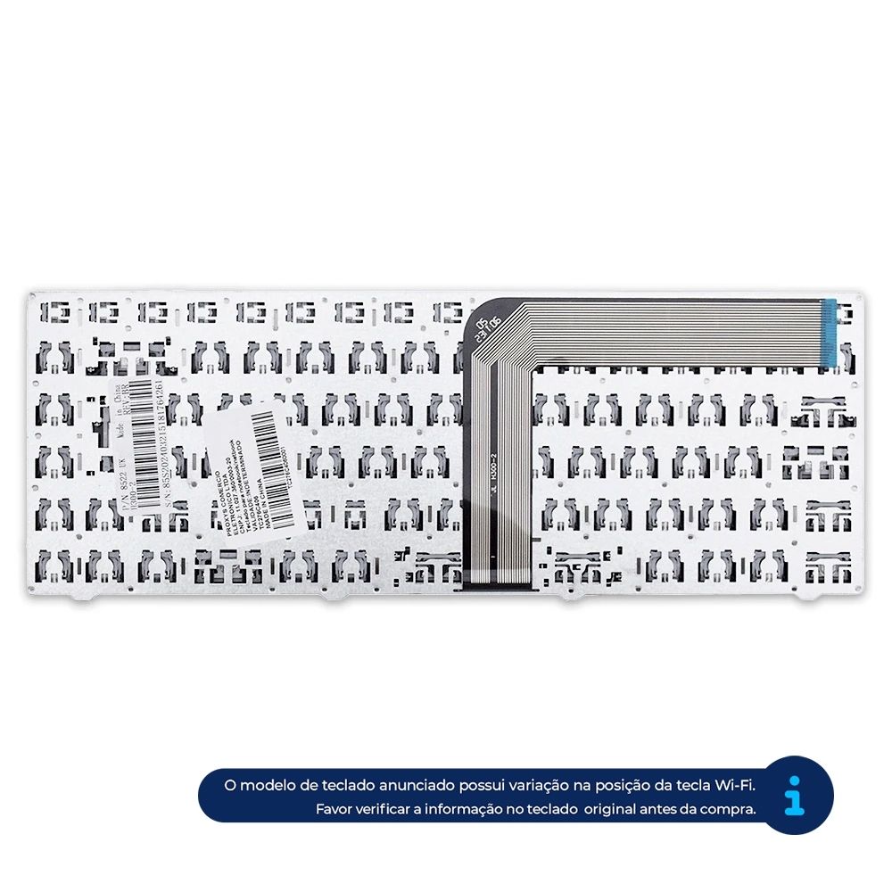 Teclado para Notebook Itautec Part Number 82R-14B048-4213, ABNT2 Preto, possui teclas confortáveis e 12 meses de garantia.