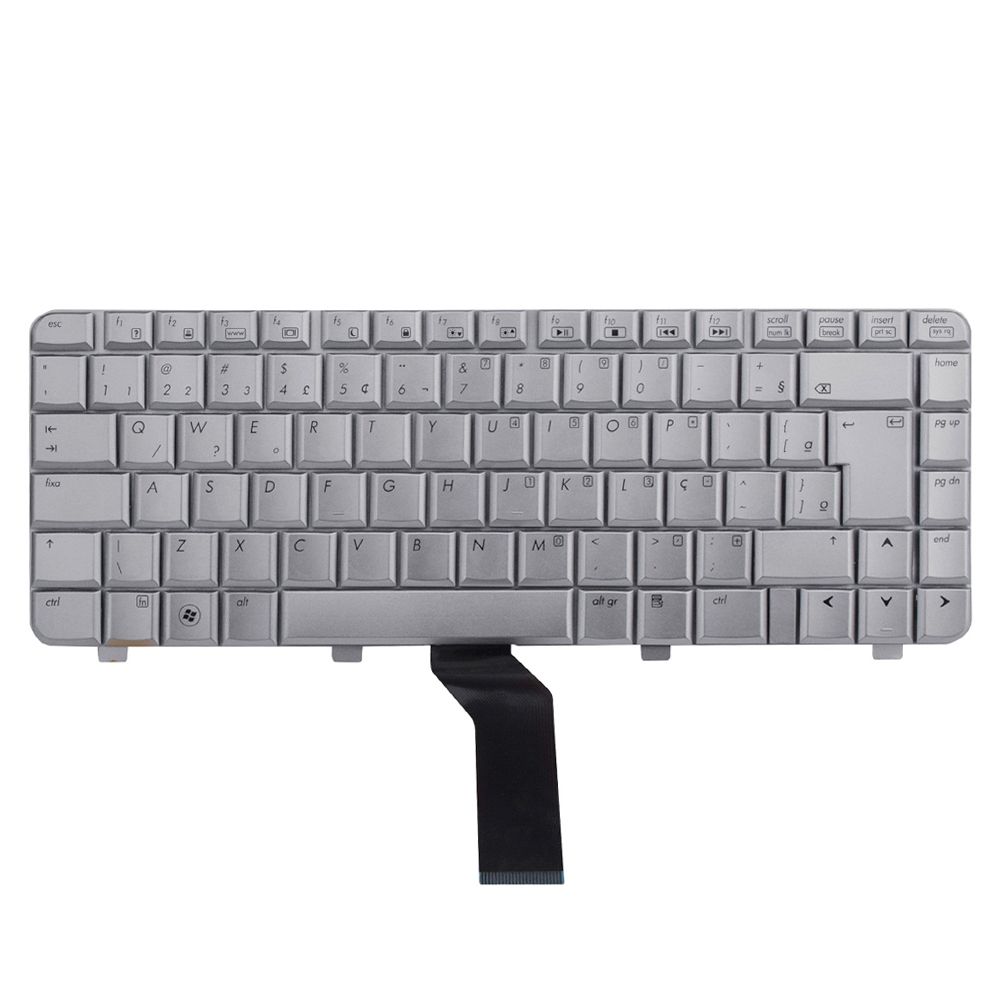 Teclado para Notebook Hp Pavilion DV4-1145GO, ABNT2 - UK Style Prata, possui teclas confortáveis e 12 meses de garantia.