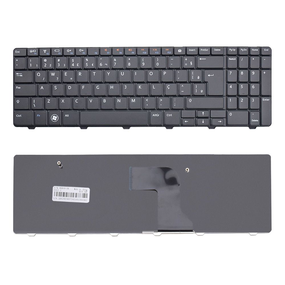 Teclado para Notebook Dell Part Number V110525AK1, ABNT2 Preto, possui teclas confortáveis e 12 meses de garantia.