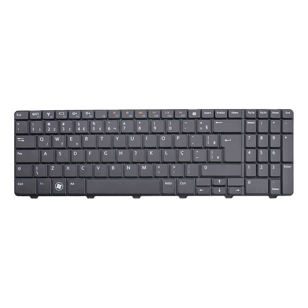 Teclado para Notebook Dell Part Number V110525AK1, ABNT2 Preto, possui teclas confortáveis e 12 meses de garantia.