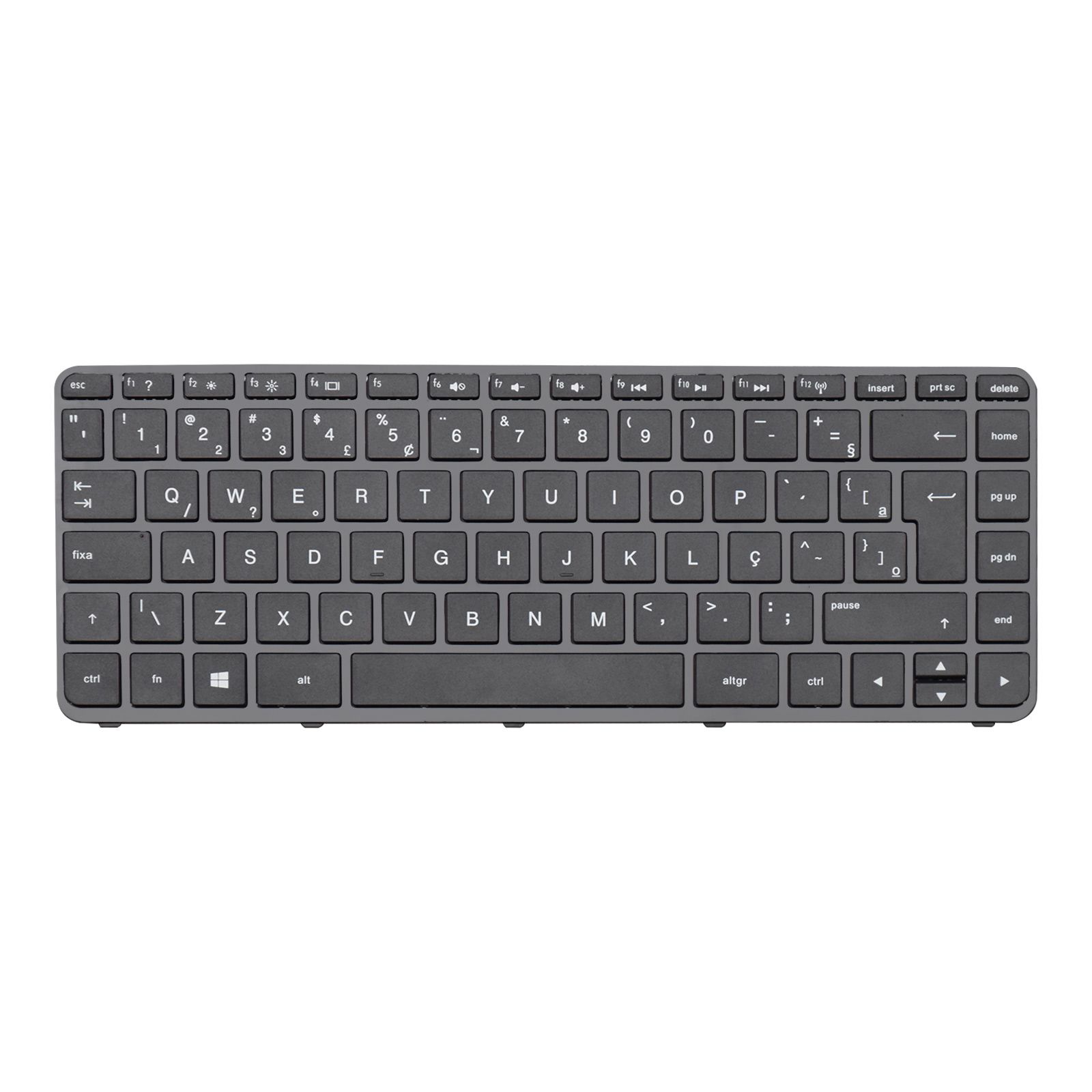 Teclado para Notebook Hp Pavilion com padrão ABNT2 - UK Style Preto possui teclas confortáveis com Ç e 12 meses de garantia