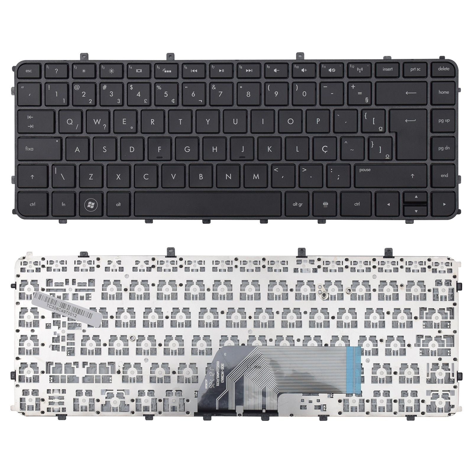 Teclado para Notebook Hp Part Number PK130T51A00 ABNT2 Preto possui teclas confortáveis e 12 meses de garantia