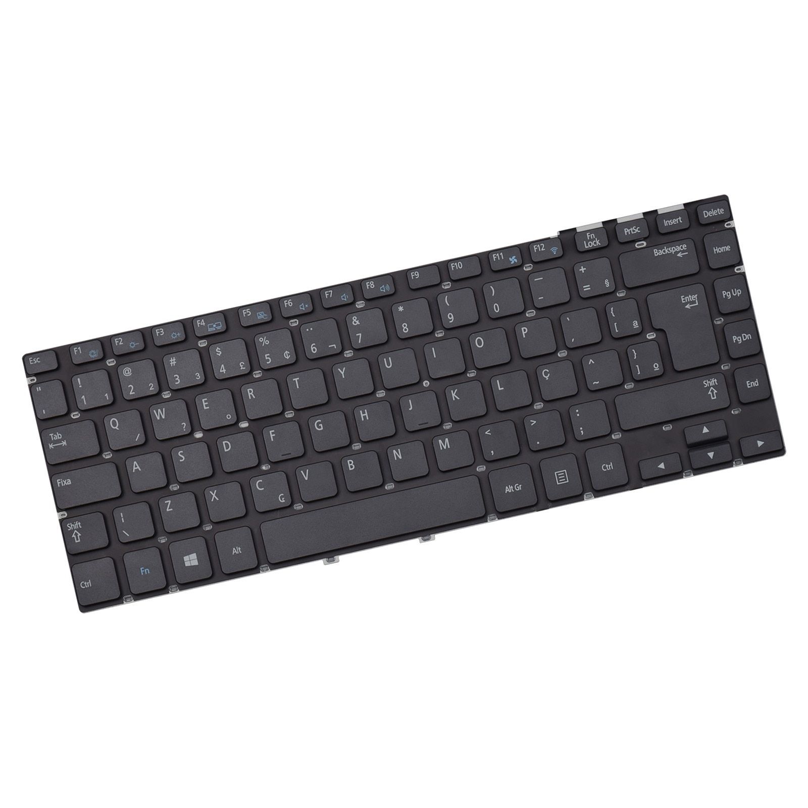 Teclado para Notebook Samsung Ativ Book NP270E4E-KD3BR, ABNT2 Preto, possui teclas confortáveis e 12 meses de garantia.