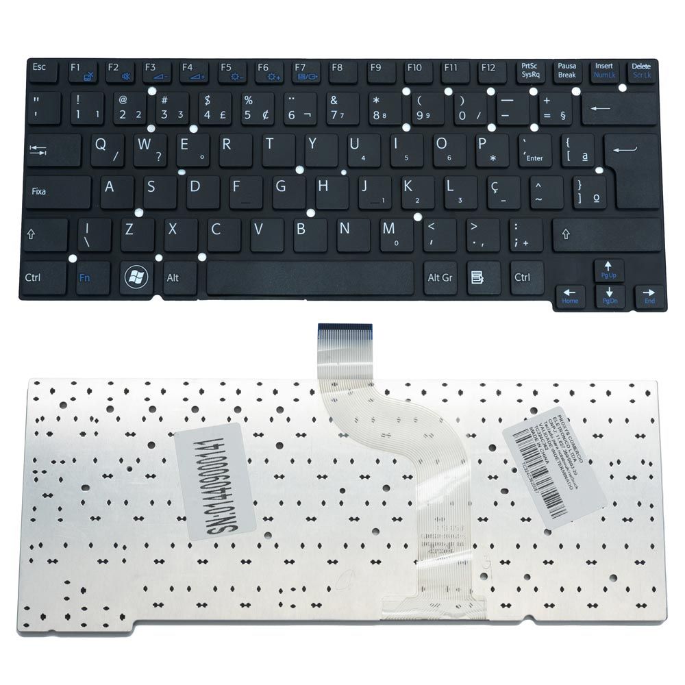Teclado para Notebook Sony Vaio Svt SVT14128CC, ABNT2 Preto, possui teclas confortáveis e 12 meses de garantia.