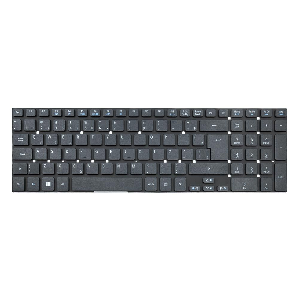 Teclado para Notebook Acer Aspire com padrão ABNT2 Preto possui teclas confortáveis com Ç e 12 meses de garantia