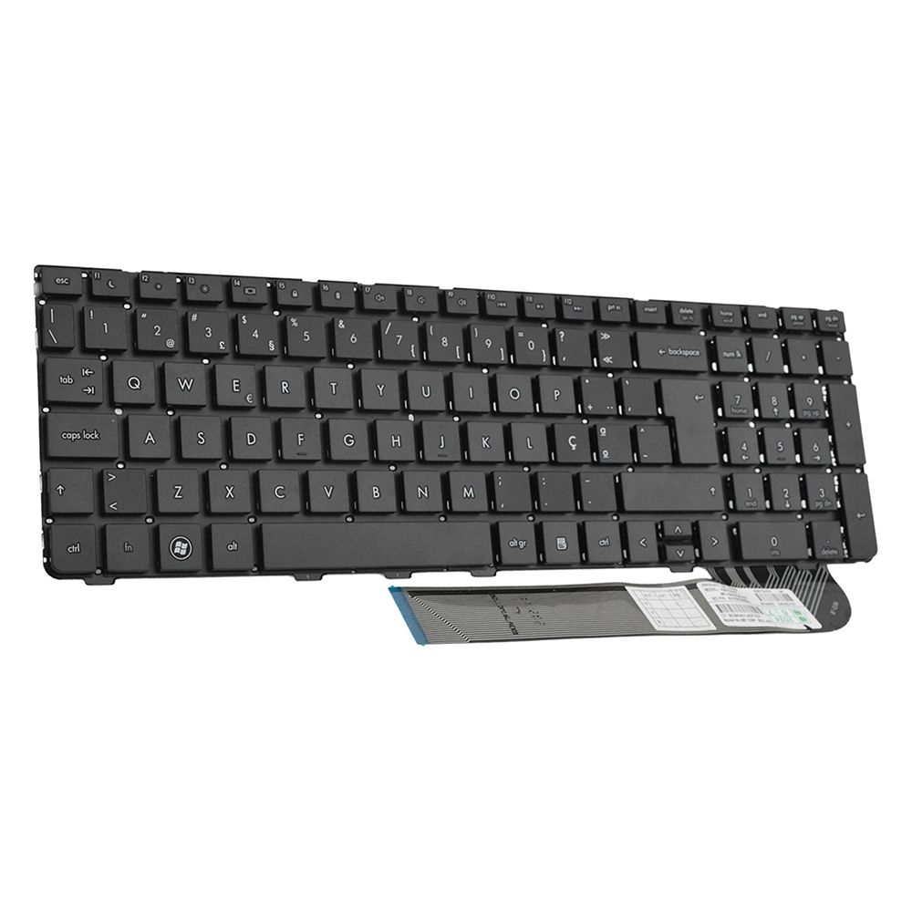 Teclado para Notebook Hp Part Number 6037B0059605, Português Portugal Preto, possui teclas confortáveis e 12 meses de garantia.