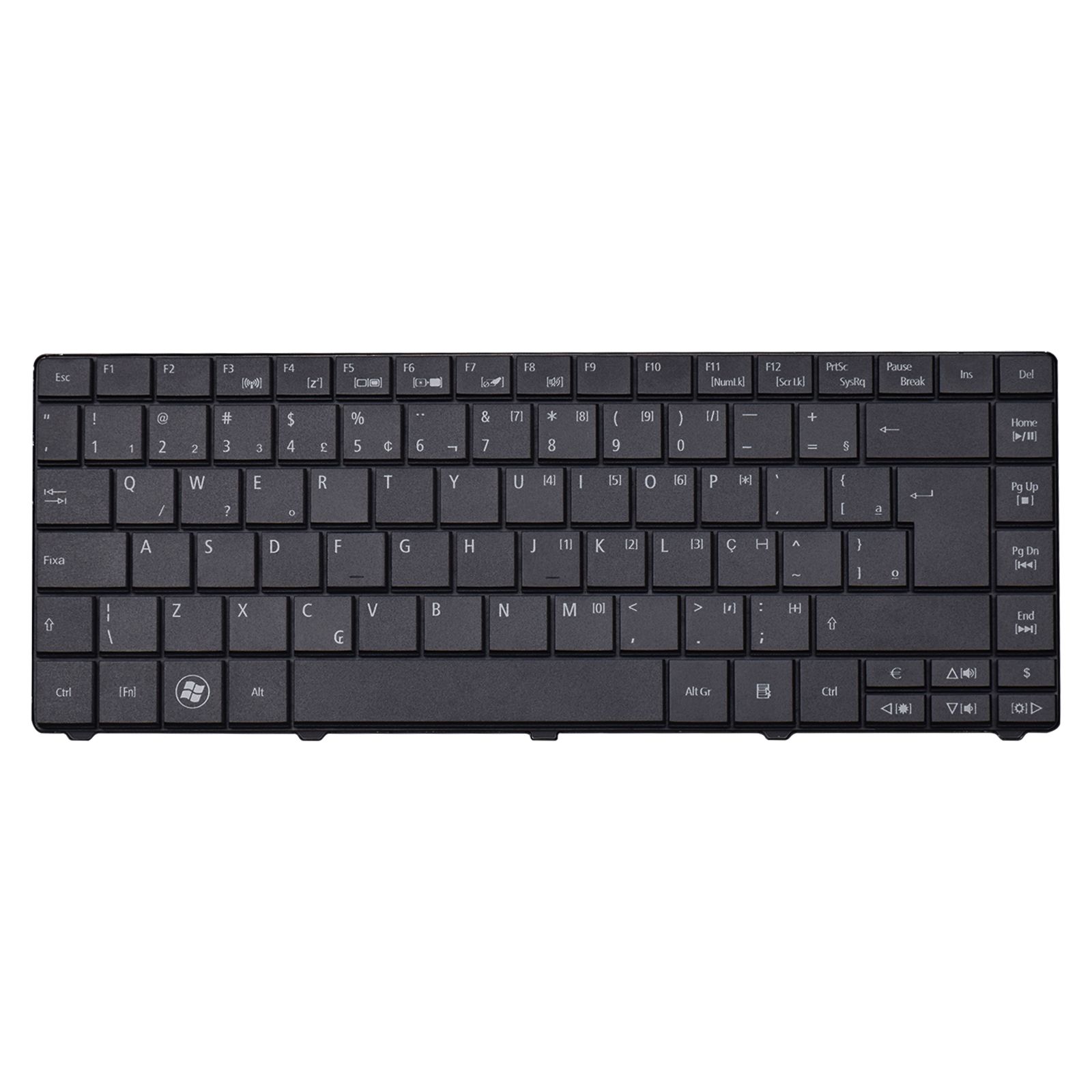 Teclado para Notebook Acer Aspire com padrão ABNT2 Preto possui teclas confortáveis com Ç e 12 meses de garantia