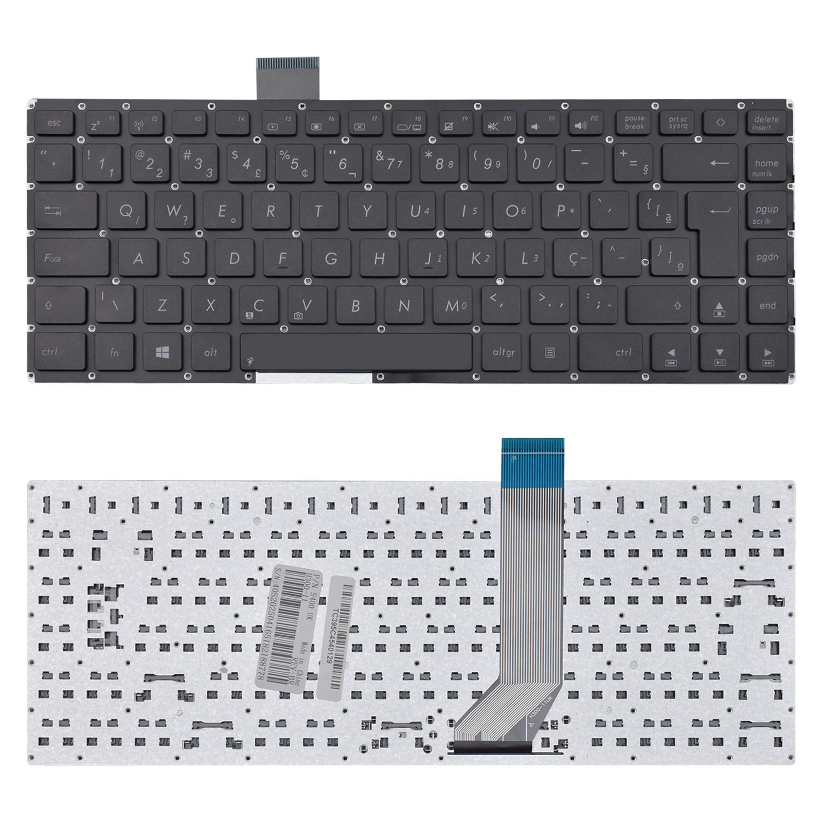 Teclado para Notebook Asus VivoBook S400C, ABNT2 Preto, possui teclas confortáveis e 12 meses de garantia.