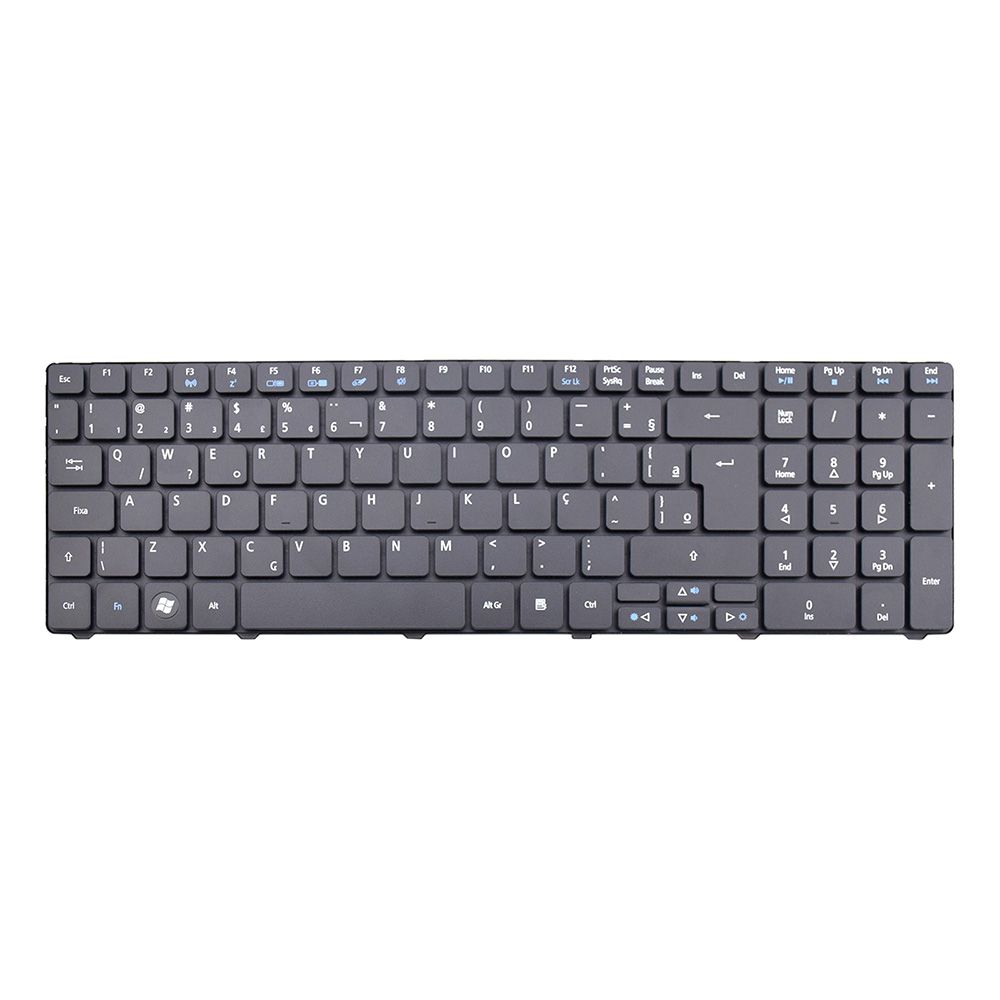 Teclado para Notebook Acer Part Number com padrão ABNT2 - F3 WI-FI Preto possui teclas confortáveis com Ç e 12 meses de garantia