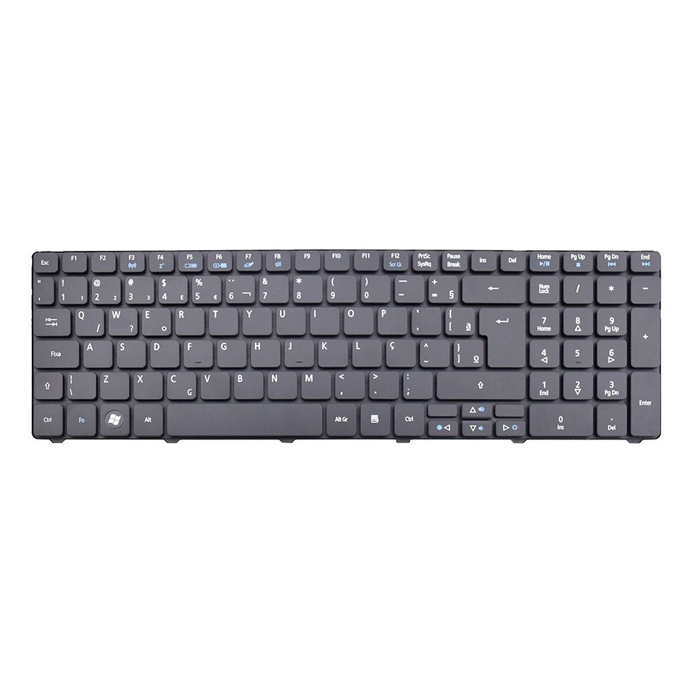 Teclado para Notebook Acer Part Number V104730AS1, ABNT2 - F3 WI-FI Preto, possui teclas confortáveis e 12 meses de garantia.