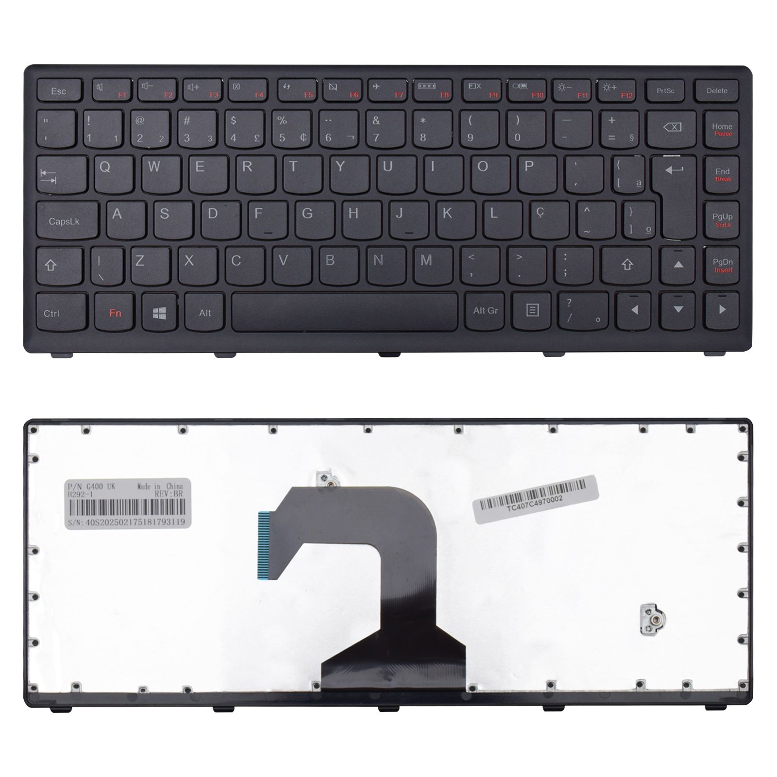 Teclado para Notebook Lenovo Part Number 25208609 ABNT2 Preto possui teclas confortáveis e 12 meses de garantia