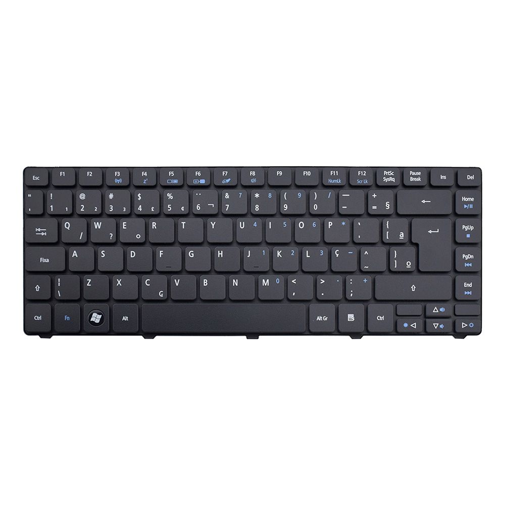 Teclado para Notebook Acer Aspire com padrão ABNT2 - F3 Wi-Fi Preto possui teclas confortáveis com Ç e 12 meses de garantia