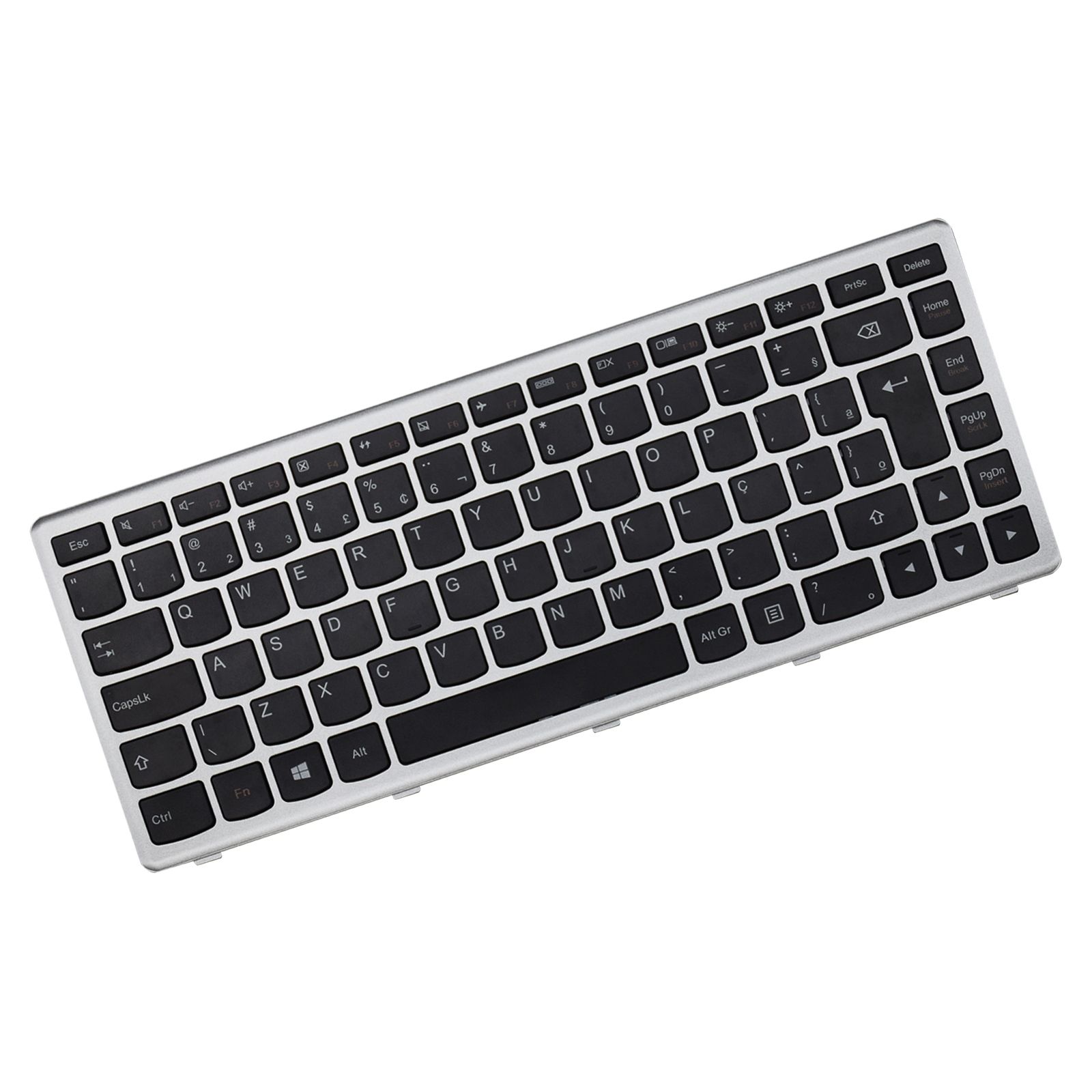 Teclado para Notebook Lenovo Part Number 25211170, ABNT2 Preto, possui teclas confortáveis e 12 meses de garantia.