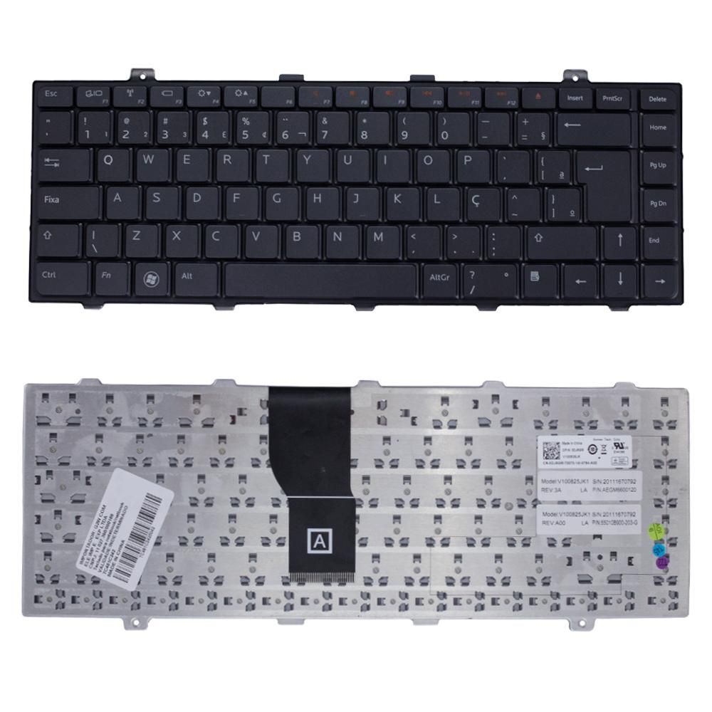 Teclado para Notebook Dell Studio 1458, ABNT2 Preto, possui teclas confortáveis e 12 meses de garantia.