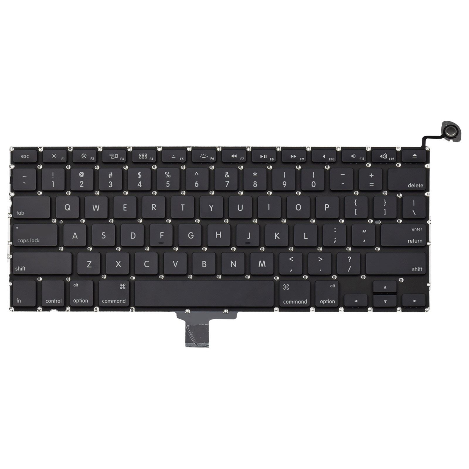 Teclado para Notebook Apple Macbook A1342, Inglês Internacional - US Preto, possui teclas confortáveis e 12 meses de garantia.
