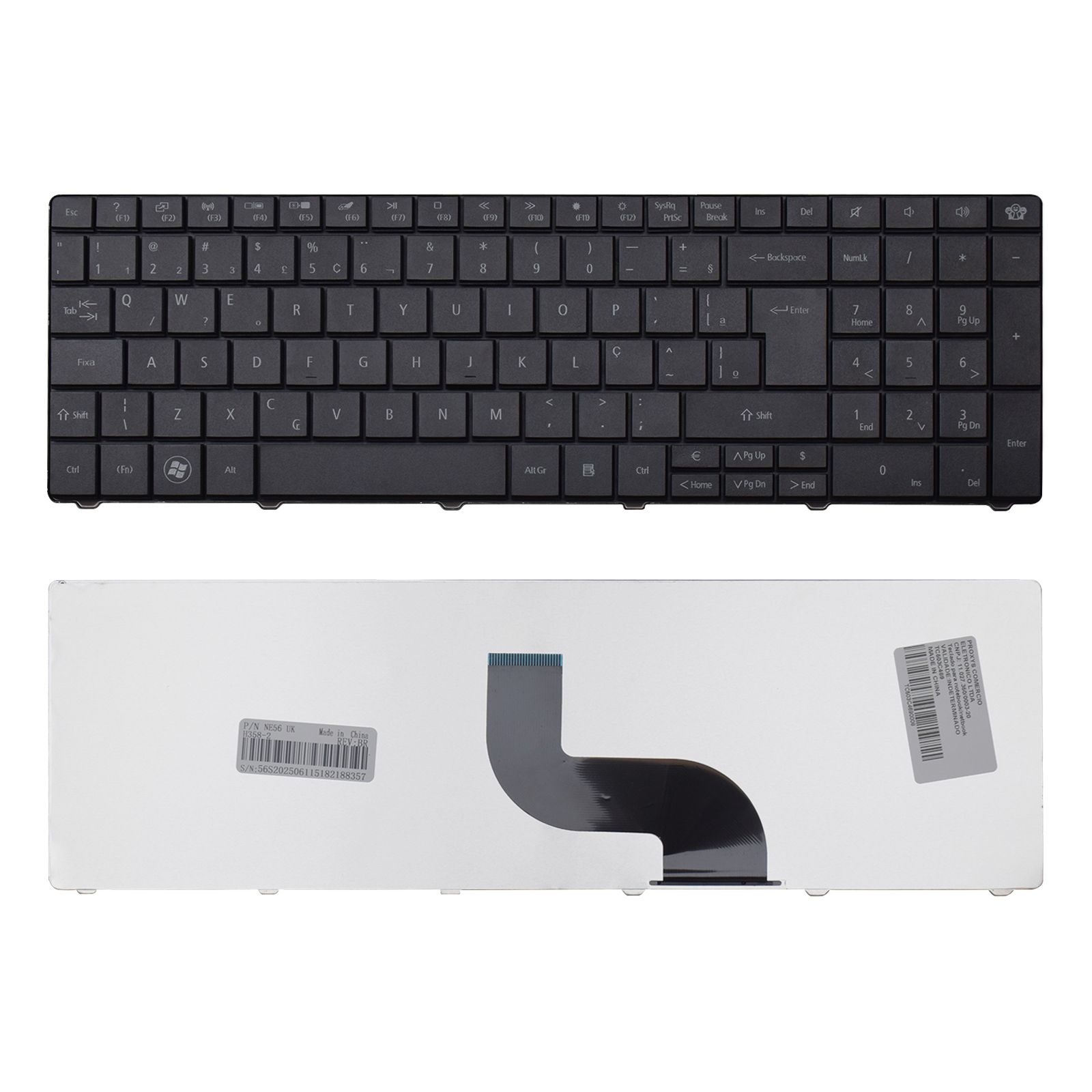 Teclado para Notebook Gateway PEW9-1, ABNT2 Preto, possui teclas confortáveis e 12 meses de garantia.