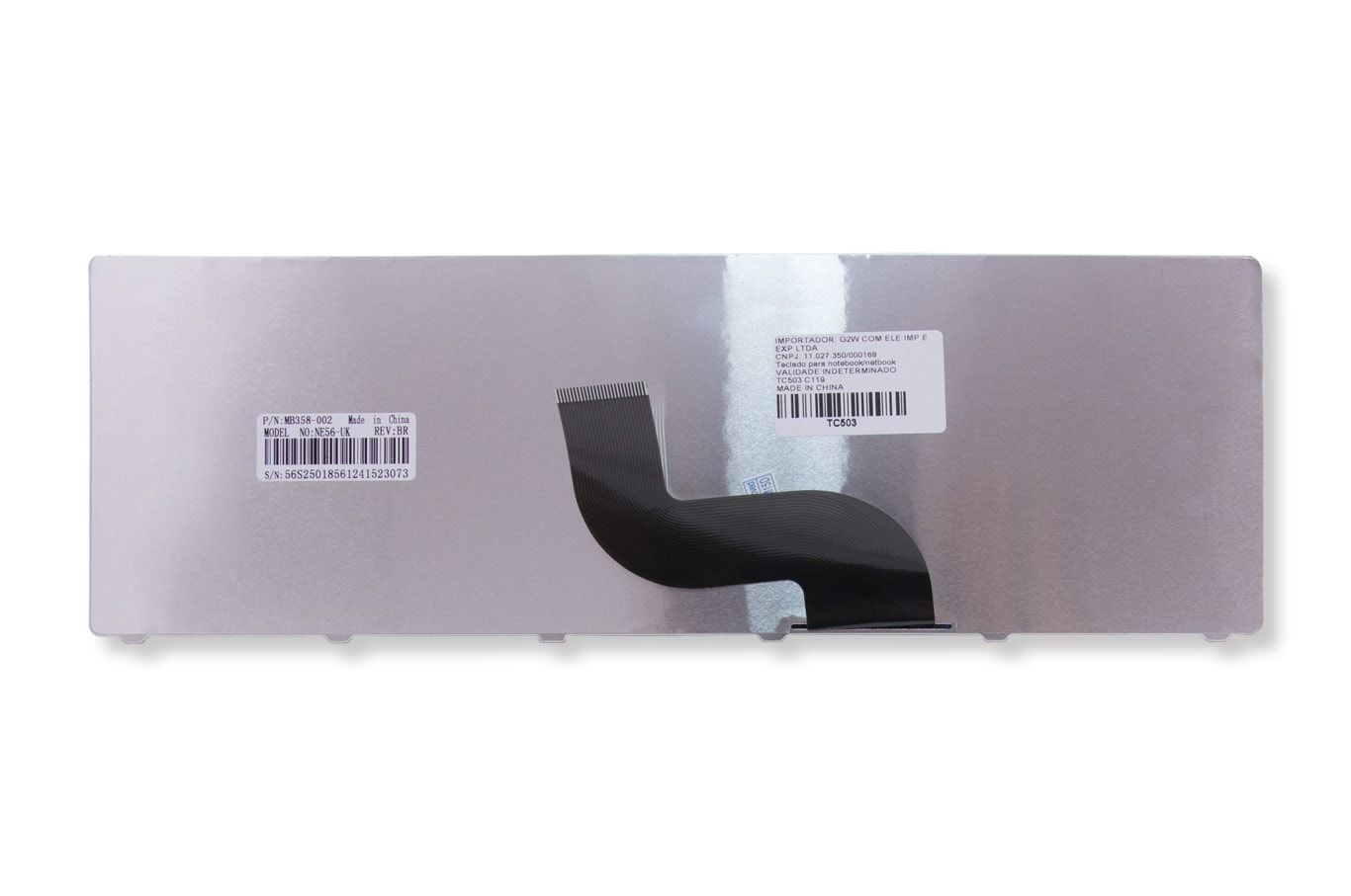 Teclado para Notebook Gateway ID58, ABNT2 Preto, possui teclas confortáveis e 12 meses de garantia.