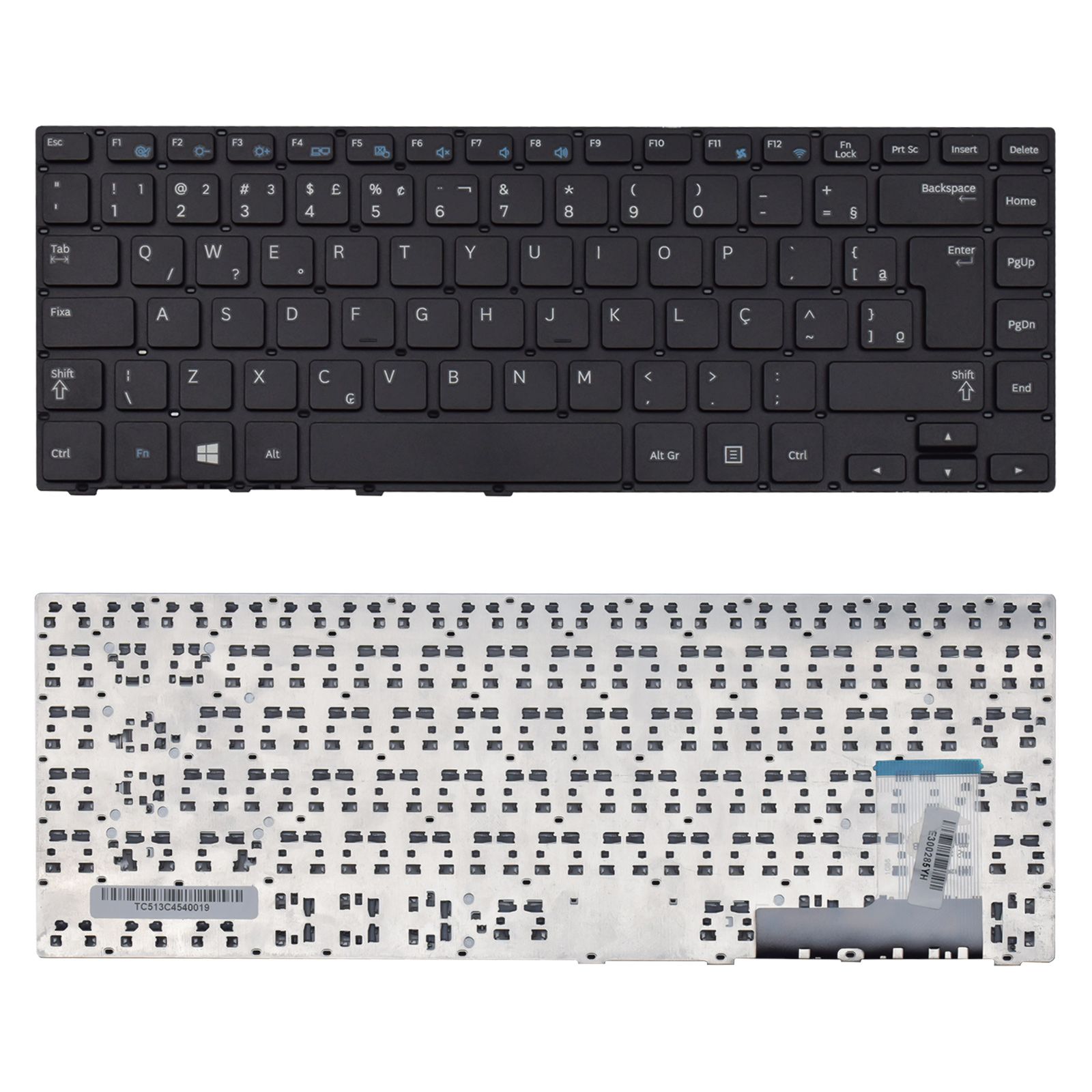 Teclado para Notebook Samsung Ativ Book NP470R4E-KD1, ABNT2 Preto, possui teclas confortáveis e 12 meses de garantia.