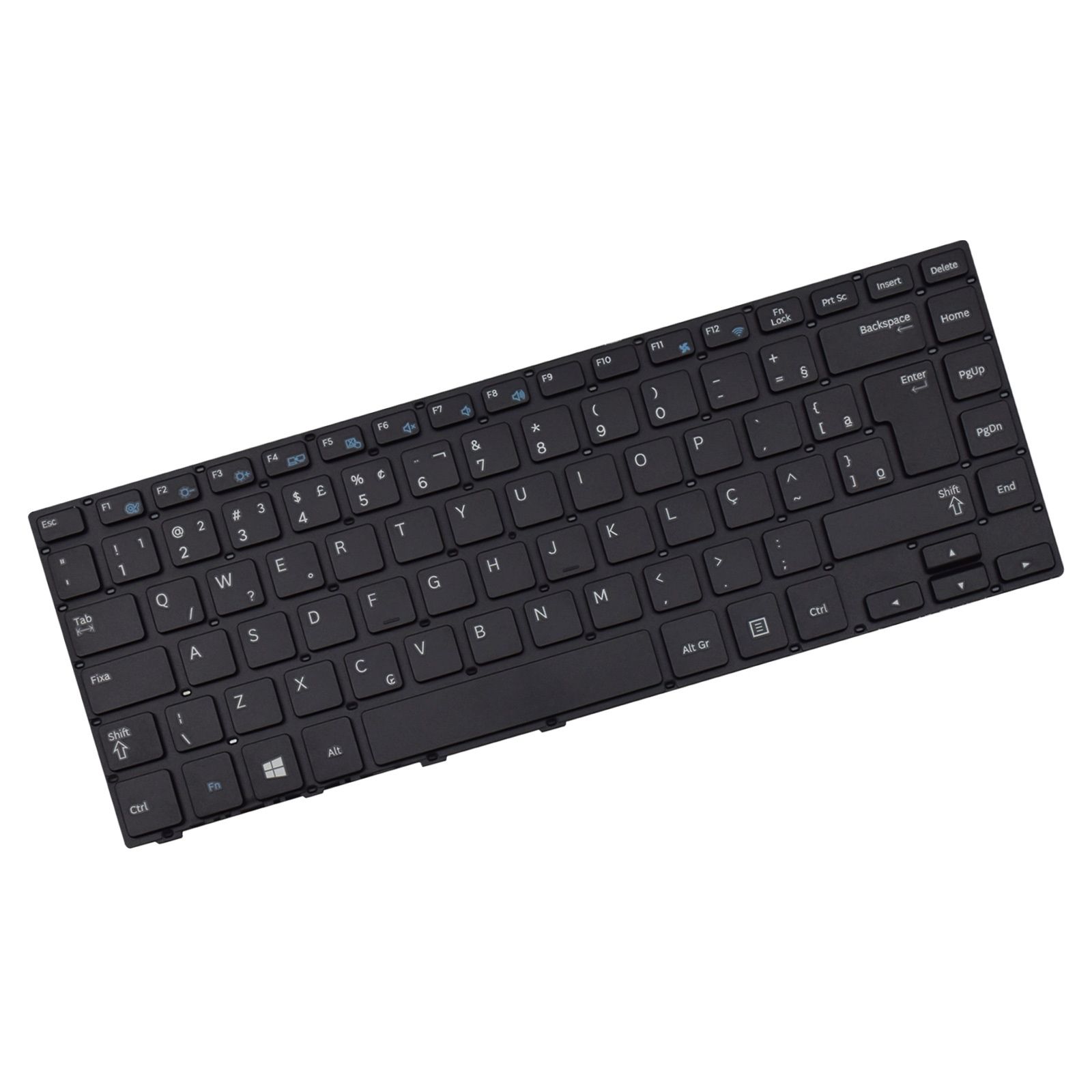 Teclado para Notebook Samsung Ativ Book NP470R4E-KD1, ABNT2 Preto, possui teclas confortáveis e 12 meses de garantia.
