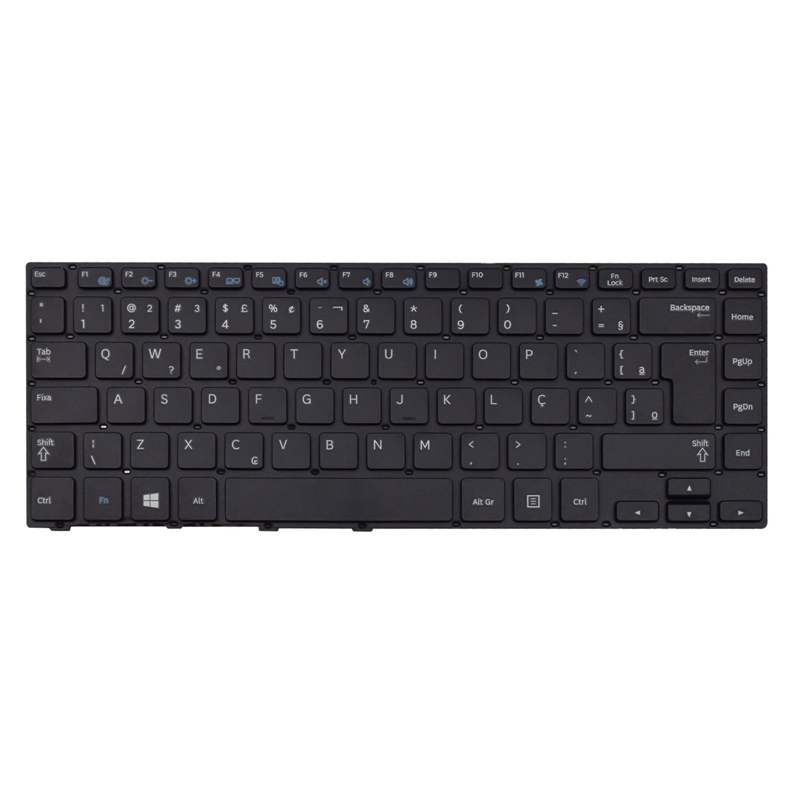 Teclado para Notebook Samsung Ativ Book NP470R4E-KD1, ABNT2 Preto, possui teclas confortáveis e 12 meses de garantia.
