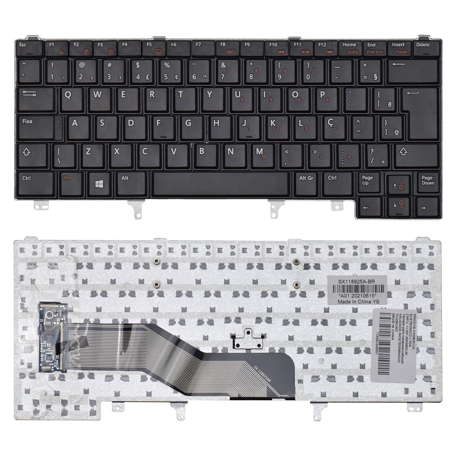 Teclado para Notebook Dell Part Number NSK-DV0UC 1B, ABNT2 Preto, possui teclas confortáveis e 12 meses de garantia.