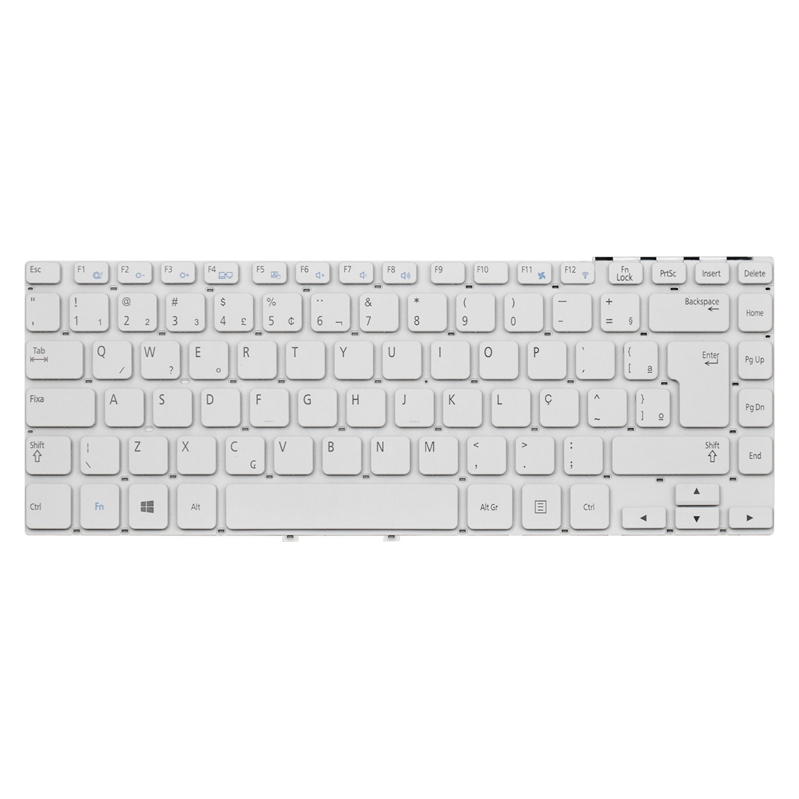 Teclado para Notebook Samsung Ativ Book NP270E4E-KDVBR, ABNT2 Branco, possui teclas confortáveis e 12 meses de garantia.