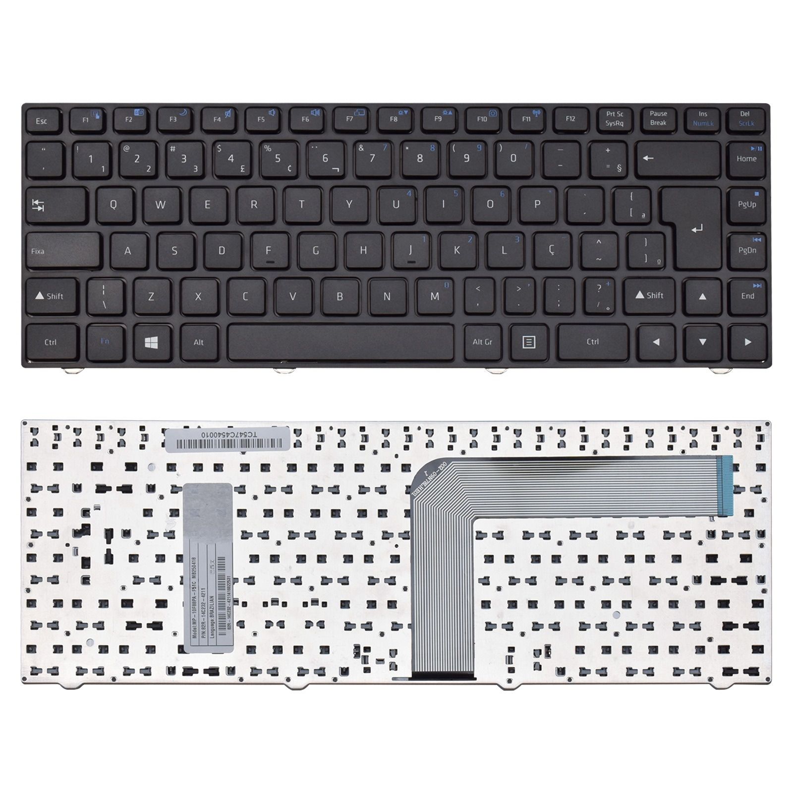Teclado para Notebook Positivo Part Number 11084661, ABNT2 Preto, possui teclas confortáveis e 12 meses de garantia.