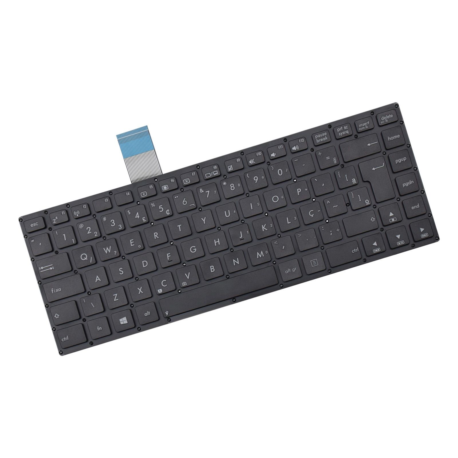 Teclado para Notebook Asus K Series K46-C, ABNT2 Preto, possui teclas confortáveis e 12 meses de garantia.