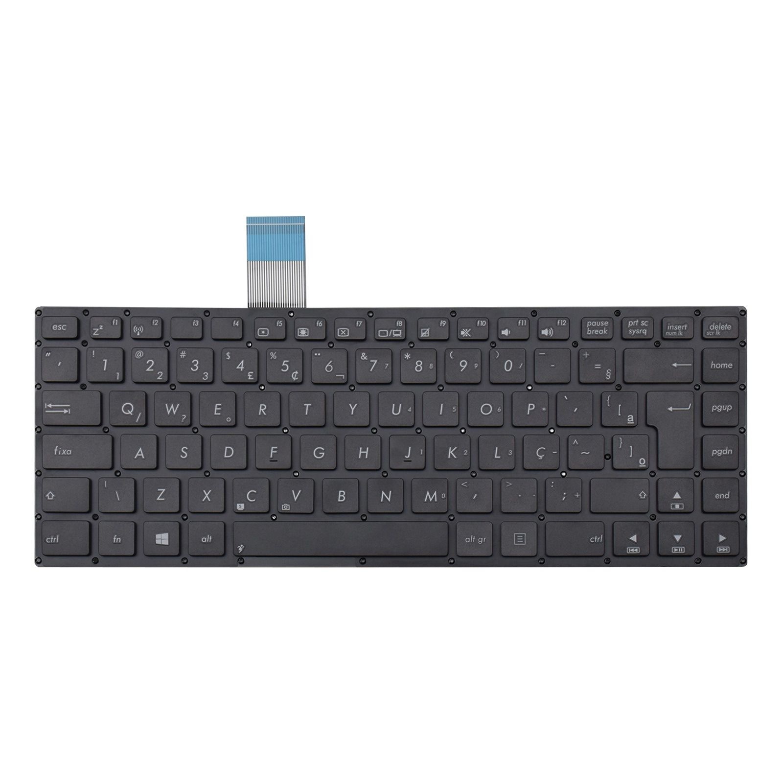 Teclado para Notebook Asus K Series K46CM, ABNT2 Preto, possui teclas confortáveis e 12 meses de garantia.