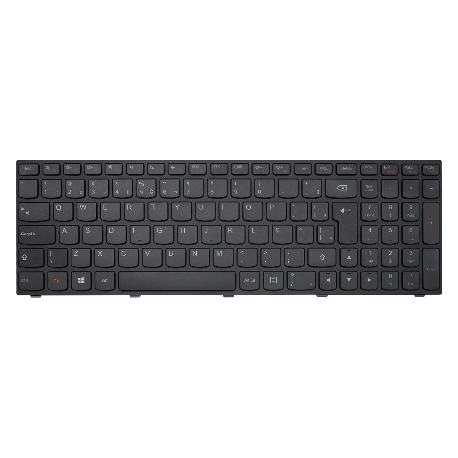 Teclado para Notebook Lenovo G Series G50-80, ABNT2 Preto, possui teclas confortáveis e 12 meses de garantia.