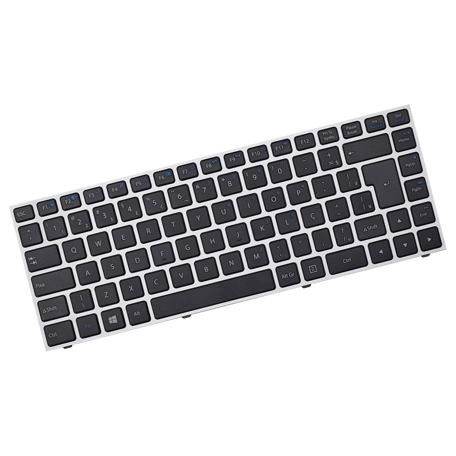 Teclado para Notebook Positivo Premium XS7210 Com Moldura ABNT2 Preto