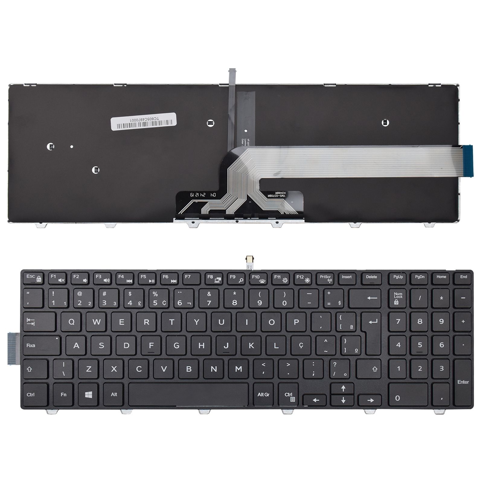 Teclado para Notebook Dell Inspiron 15-3567-M30C ABNT2 Preto possui teclas confortáveis e 12 meses de garantia