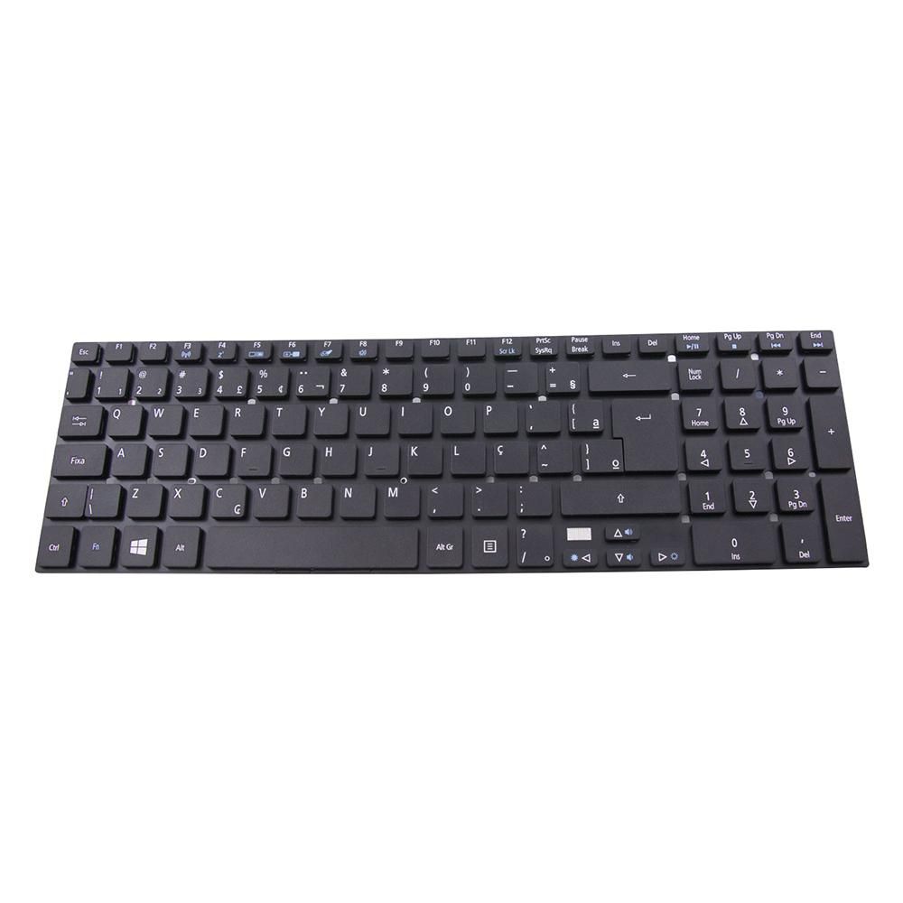 Teclado para Notebook Acer Aspire E5-571-51AF, ABNT2 - UK Style Preto, possui teclas confortáveis e 12 meses de garantia.