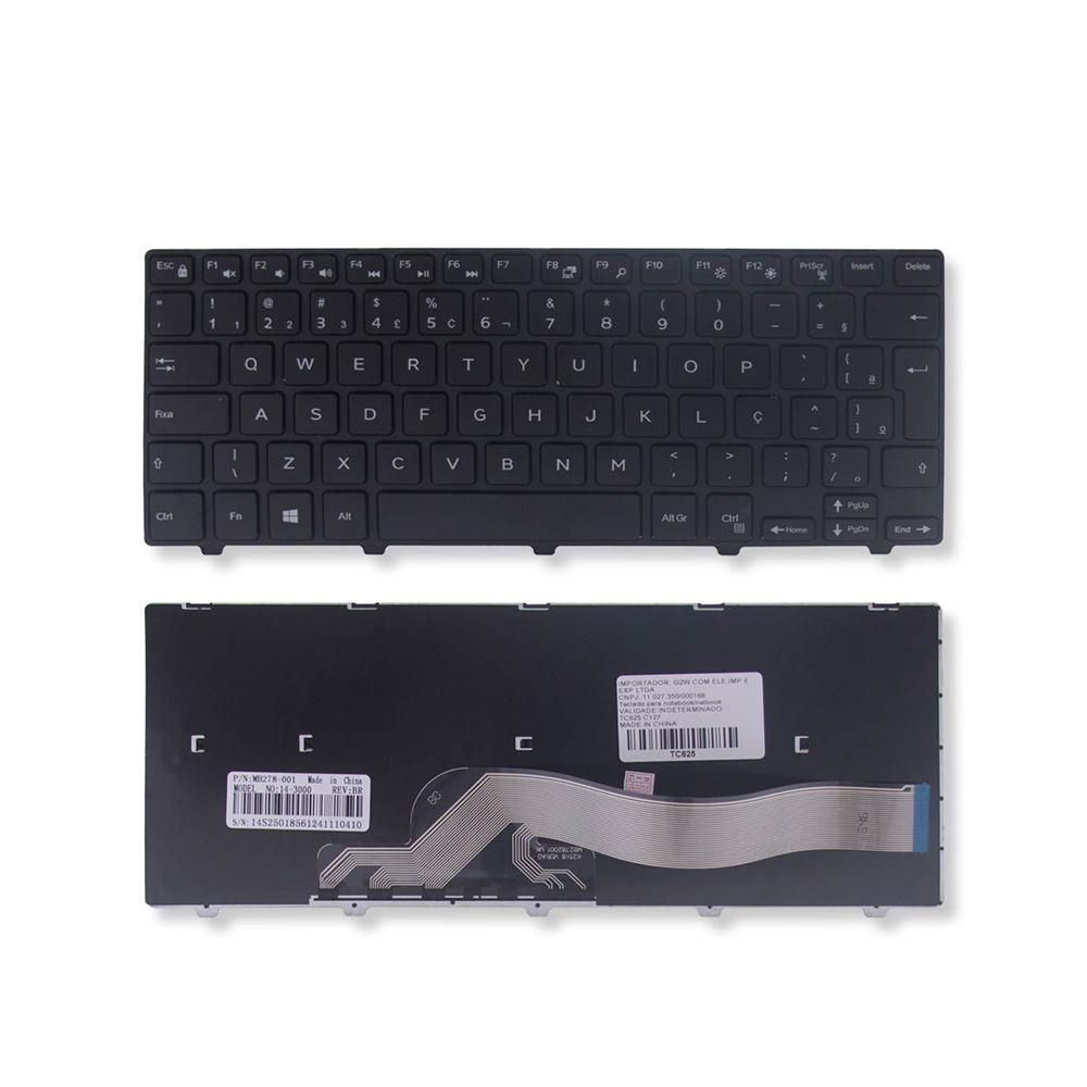 Teclado para Notebook Dell Inspiron 13 7373, ABNT2 Preto, possui teclas confortáveis e 12 meses de garantia.