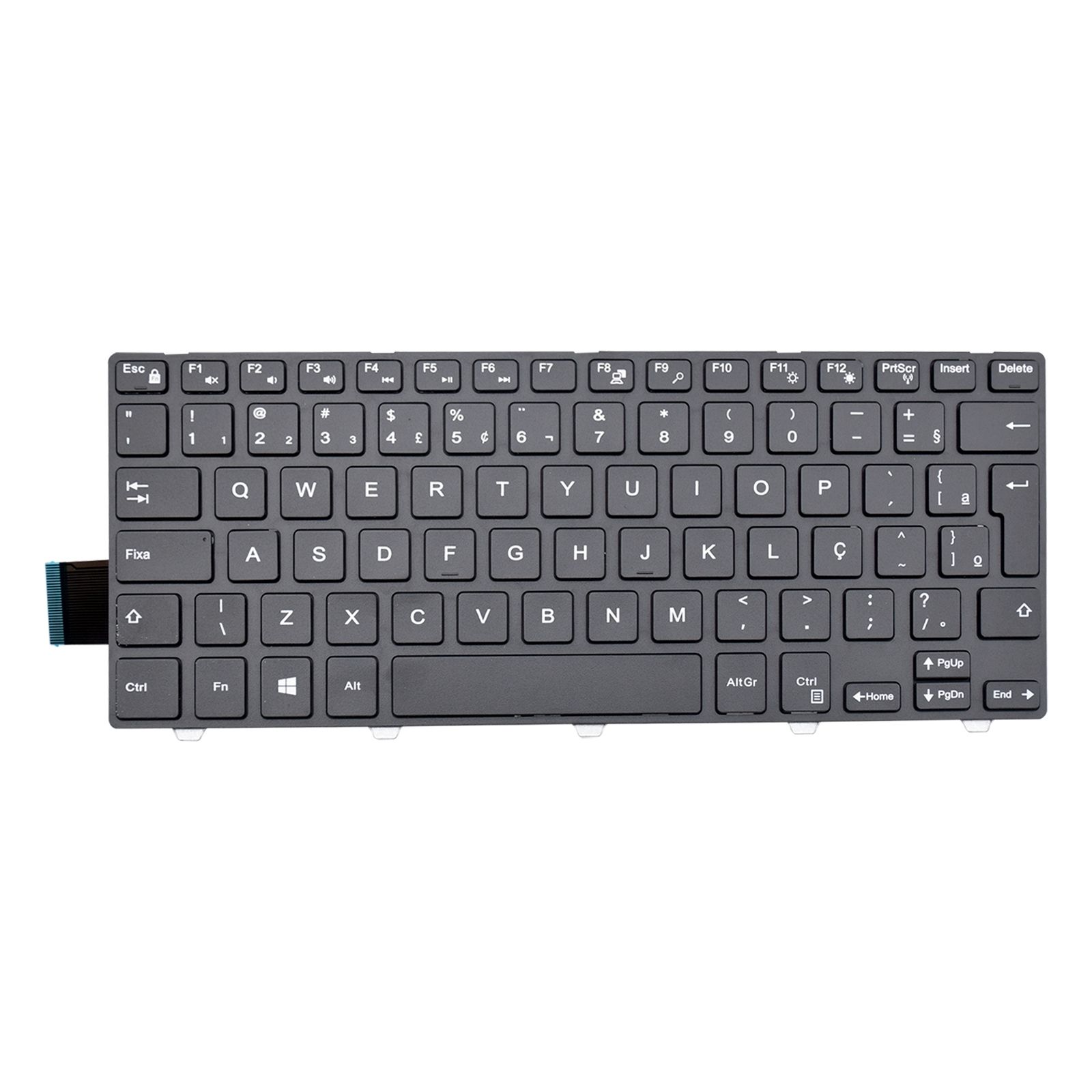 Teclado para Notebook Dell Inspiron com padrão ABNT2 Preto possui teclas confortáveis com Ç e 12 meses de garantia