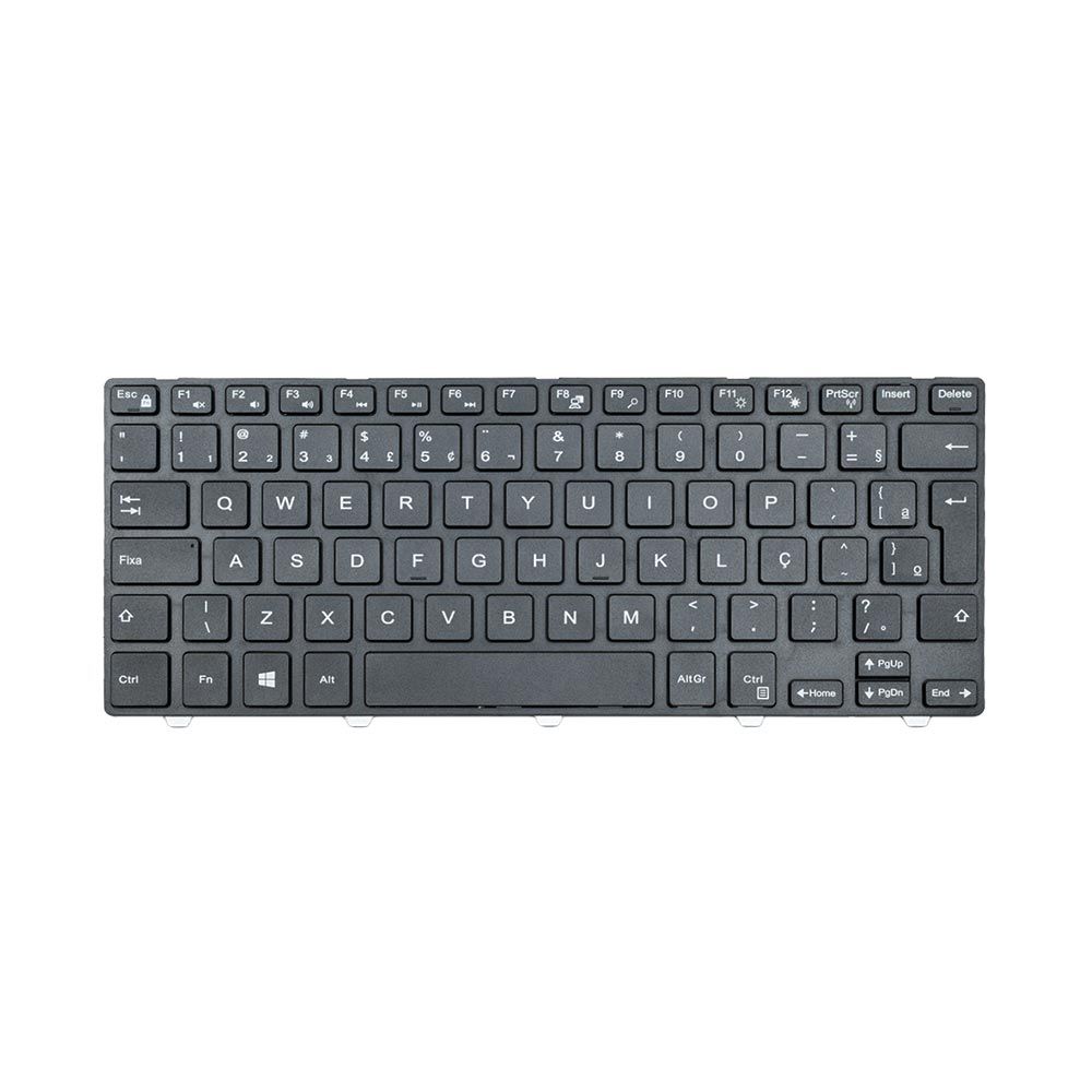Teclado para Notebook Dell Inspiron com padrão ABNT2 Preto possui teclas confortáveis com Ç e 12 meses de garantia