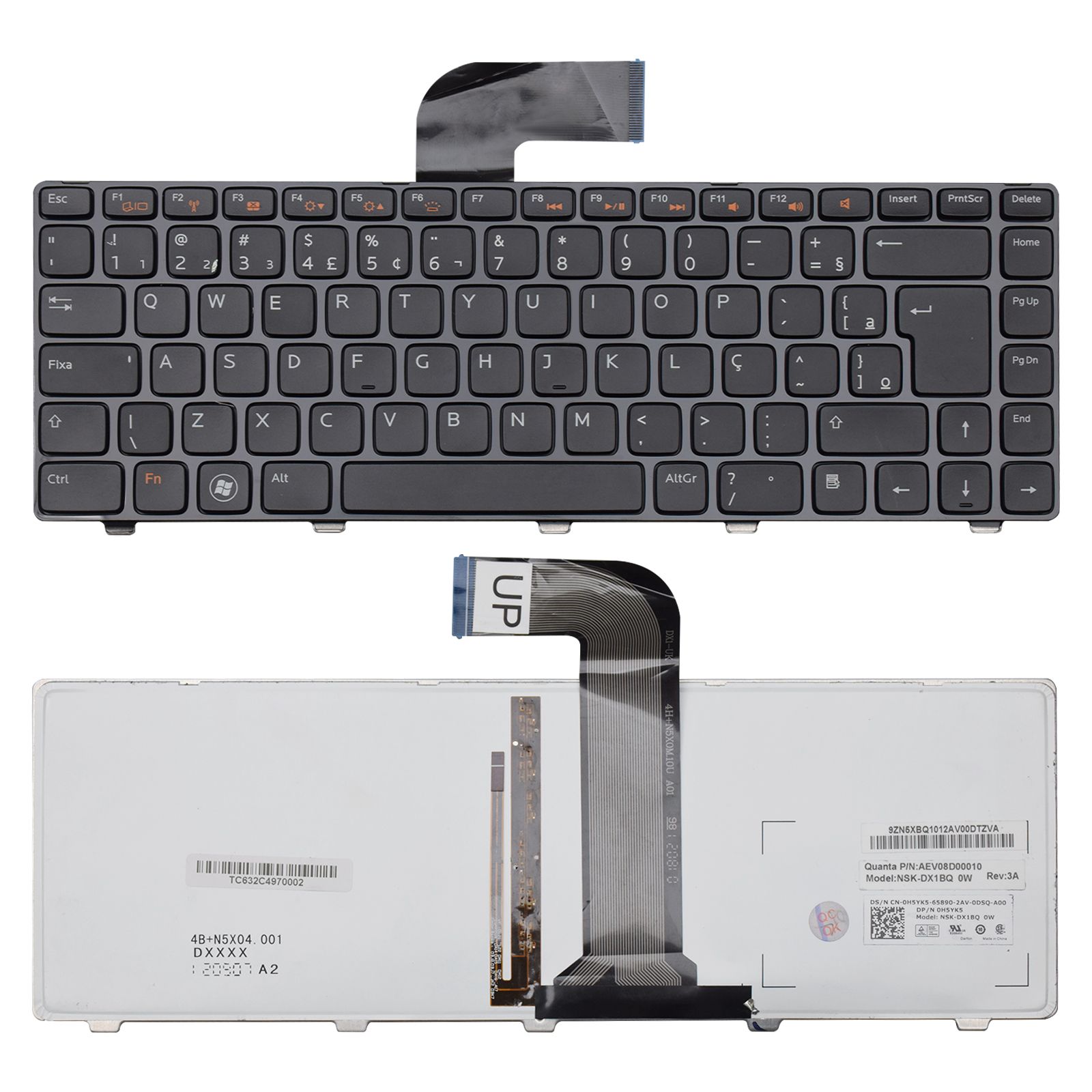 Teclado para Notebook Dell Vostro 3460 Com Iluminação ABNT2 Preto