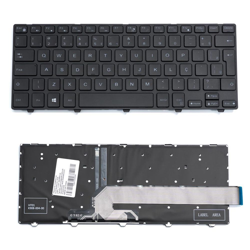 Teclado para Notebook Dell P64G, ABNT2 Preto, possui teclas confortáveis e 12 meses de garantia.