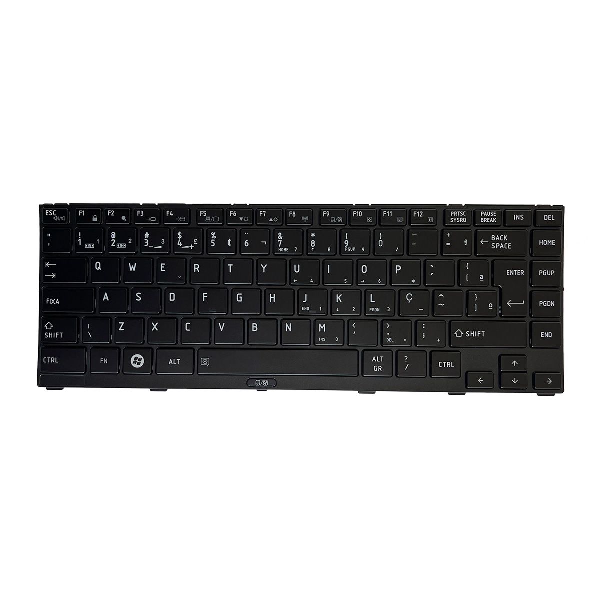 Teclado para Notebook Toshiba Tecra R840-S8410, ABNT2 Preto, possui teclas confortáveis e 12 meses de garantia.