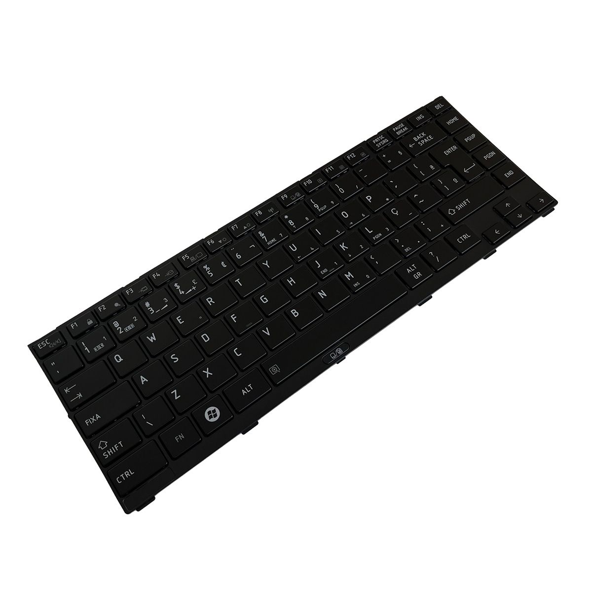 Teclado para Notebook Toshiba Tecra R840-LANDIS-00T027, ABNT2 Preto, possui teclas confortáveis e 12 meses de garantia.