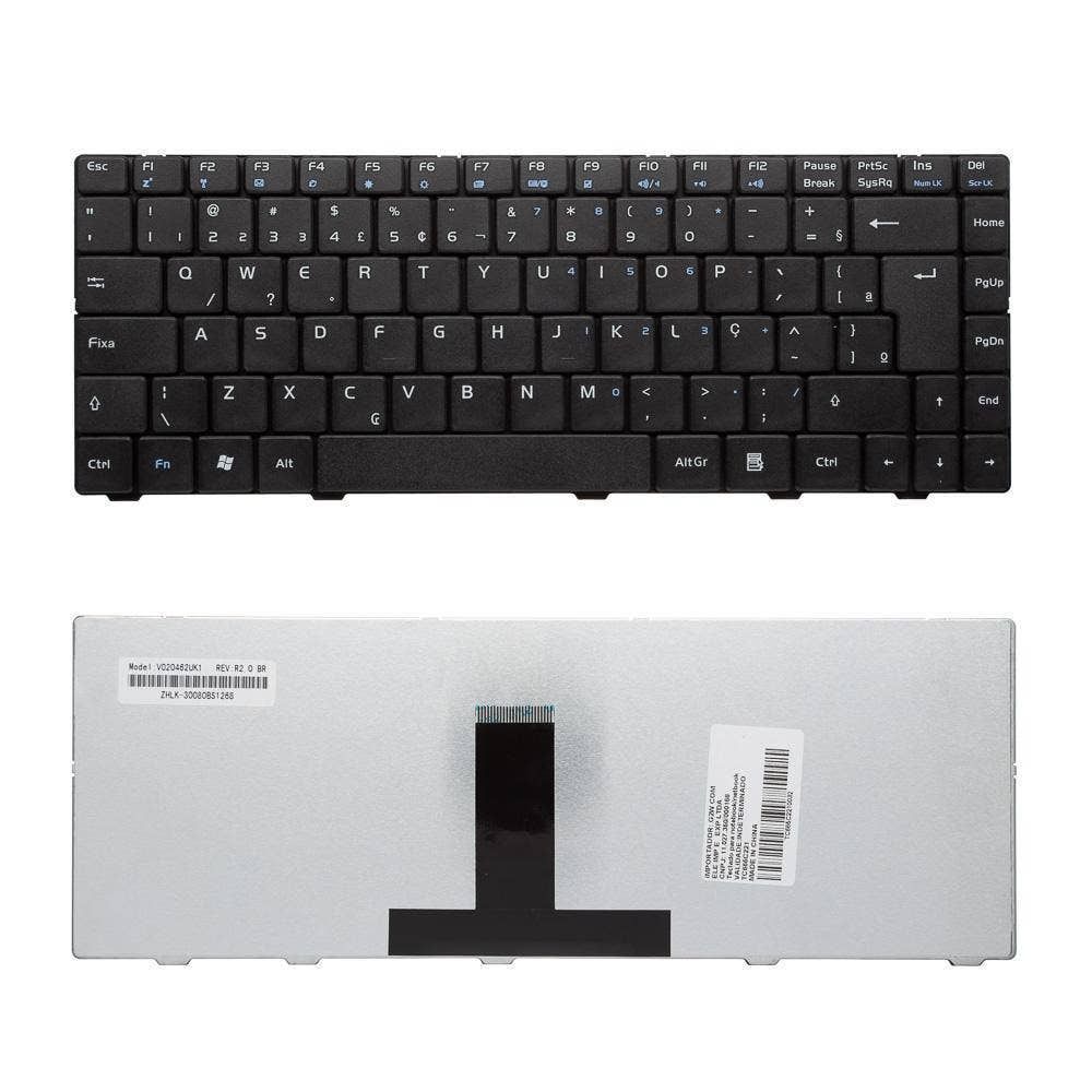 Teclado para Notebook Positivo Sim 1321, ABNT2 - F2 WI-FI Preto, possui teclas confortáveis e 12 meses de garantia.