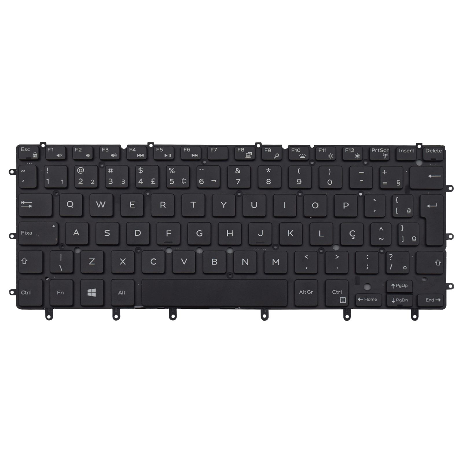 Teclado para Notebook Dell Xps com padrão ABNT2 Preto possui teclas confortáveis com Ç e 12 meses de garantia