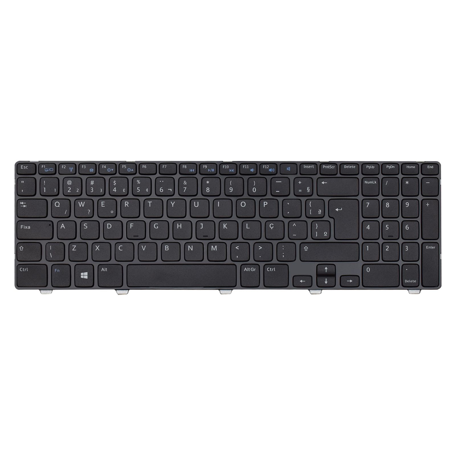 Teclado para Notebook Dell Part Number MP-12F83US-698, ABNT2 Preto, possui teclas confortáveis e 12 meses de garantia.